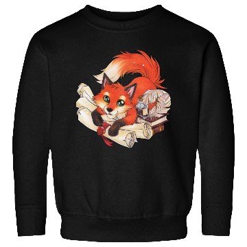 Discover Fox with books and scrolls, ink reading Sweatshirts