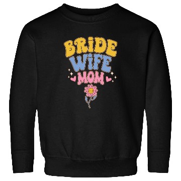 Discover Retro Mothers Day Wife Mom Bride Groovy Sweatshirts