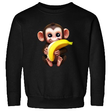 Discover Chimpanzee with Banana - Monkey Lover Design Sweatshirts