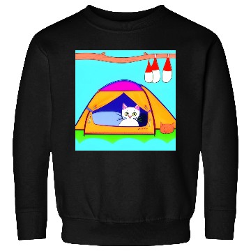 Discover Cat Camping In Nature Sweatshirts