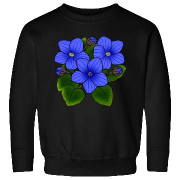 Discover Blue African Violets In Black Sweatshirts