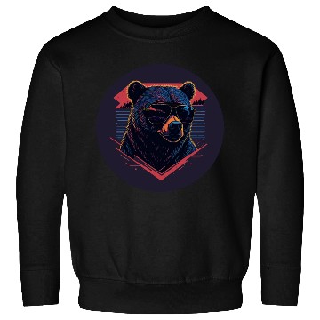 Discover Synthwave Bear art Sweatshirts
