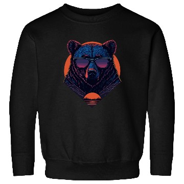 Discover Synthwave Bear with sunset Sweatshirts
