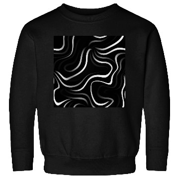 Discover Monochrome Elegance: White Abstract Lines on Black Sweatshirts