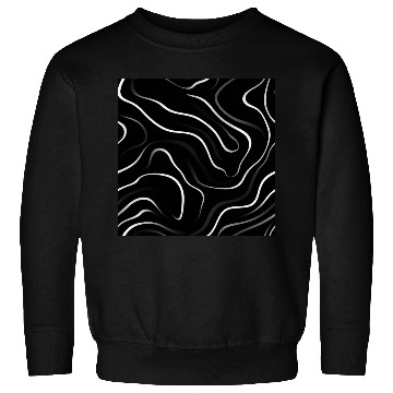 Discover Monochrome Elegance: White Abstract Lines on Black Sweatshirts