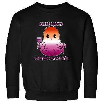 Discover Queer Ghosts, Ghost in Lesbian Flag Colors Sweatshirts