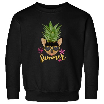 Discover Funny Pineapple Happy Summer Vacation Dog Lover Sweatshirts