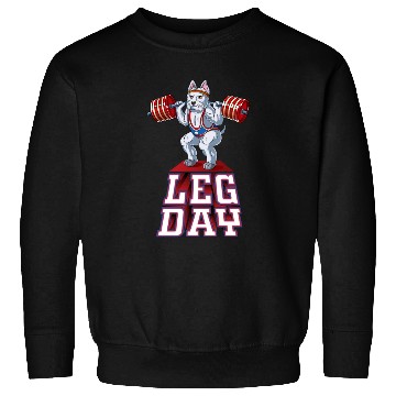 Discover Leg Day Westie Weight Lifting Squat Gym Sweatshirts