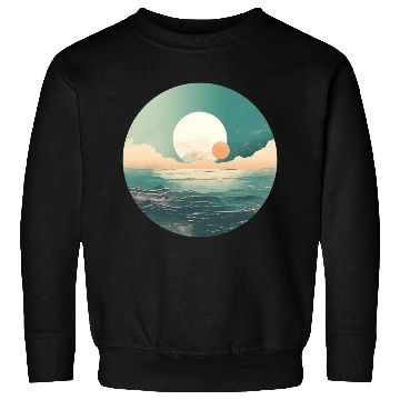 Discover Mystical Deep See Moon Tides and Clouds Sweatshirts