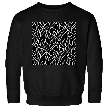 Discover Monochrome Elegance: White Abstract Lines on Black Sweatshirts