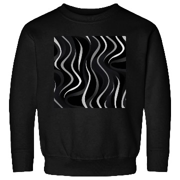 Discover Monochrome Elegance: White Abstract Lines on Black Sweatshirts