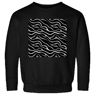 Discover Monochrome Elegance: White Abstract Lines on Black Sweatshirts