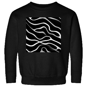 Discover Monochrome Elegance: White Abstract Lines on Black Sweatshirts