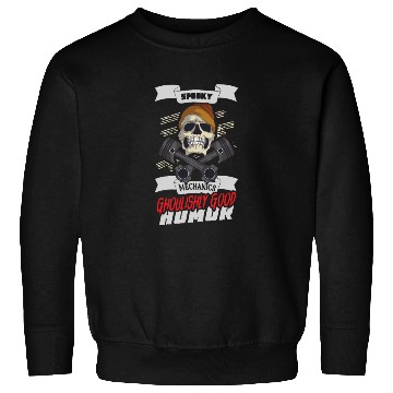 Discover Skeleton Mechanic Horror Garage Funny Bones Spooky Sweatshirts