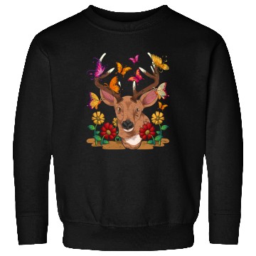Discover Flowers forest animal gift butterfly deer Sweatshirts