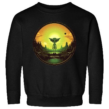 Discover Green Alien at Sunset Sweatshirts
