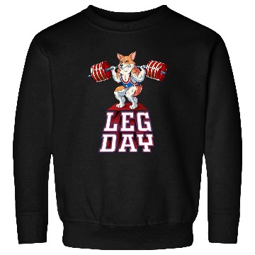 Discover Leg Day Corgi Weight Lifting Squat Gym Sweatshirts