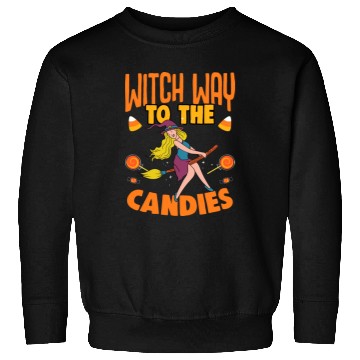 Discover Witch Way To The Candy Funny Trick Or Treat Sweatshirts