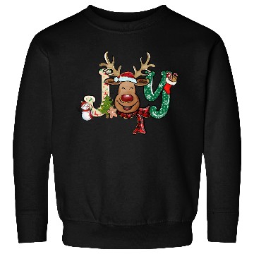 Discover Xmas Christmas Joy Snowman Deer Santa Hat Sweatshirts