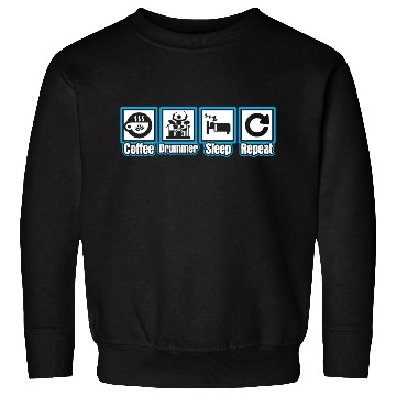 Discover Coffee Drummer Sleep Repeat Sweatshirts