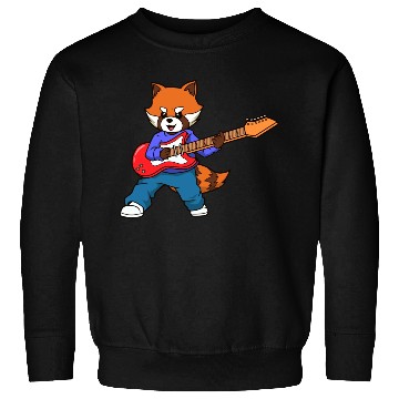 Discover Comic Red Panda Playing Electric Guitar Sweatshirts