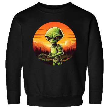Discover Green Alien Golfer - Extraterrestrial Playing Golf Sweatshirts