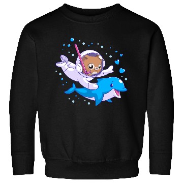 Discover Undersea cat and dolphin Sweatshirts