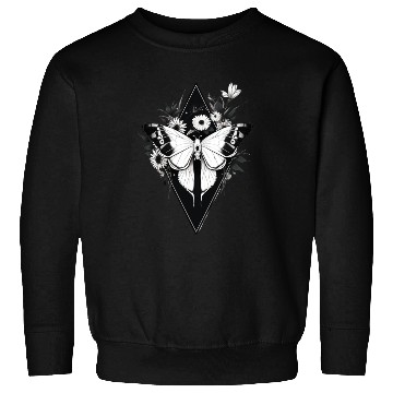 Discover Black and White Gothic Moth Sweatshirts