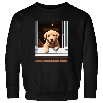 Discover Puppy LaB - Labrador Puppy At The Window Sweatshirts