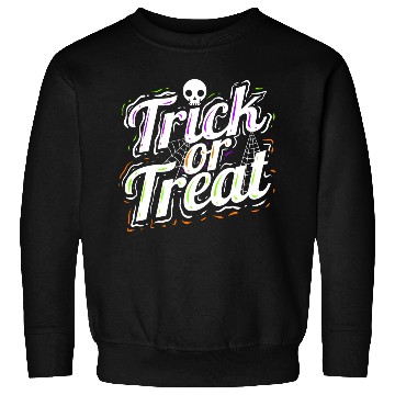Discover Trick Or Treat Spiderweb Halloween Sweatshirts