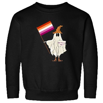 Discover Halloween Ghost With Lesbian Flag Sweatshirts