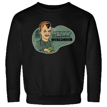 Discover Vintage Wisconsin Tourist Frog Weird Kid Sweatshirts
