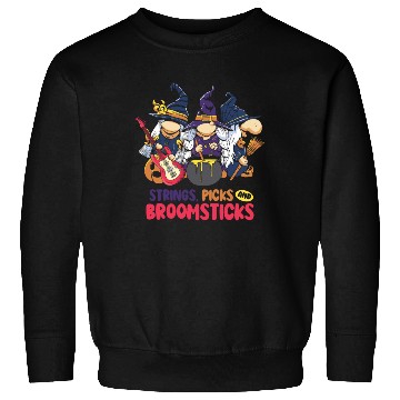 Discover Strings Picks and Broomsticks Witch Halloween Sweatshirts