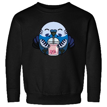 Discover Bubbly Budgie Cute Adorable Budgie with Bubble Tea Sweatshirts