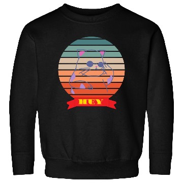 Discover Colorful Cat Says Hey Sweatshirts