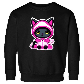 Discover Cute cat in pink pajamas Sweatshirts