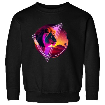 Discover Synthwave desert Lion Sweatshirts