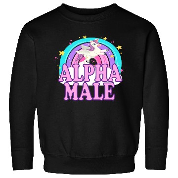 Discover Ironic Alpha Male Unicorn Rainbow Funny Sweatshirts