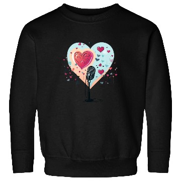 Discover Microphone, music, singer, artist, heart, gift Sweatshirts