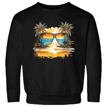 Discover Sun glasses with tropical beach Sweatshirts Design