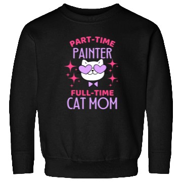 Discover Funny Painter Mom Cat Lover Sweatshirts