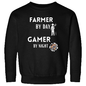 Discover Funny Farmer Farmer By Day Gamer By Night Funny Sweatshirts