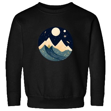 Discover Mountains moon stars Sweatshirts
