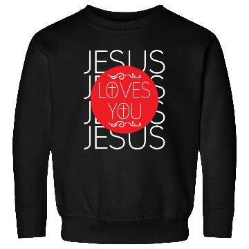 Discover Jesus ;oves You Christian Christmas Sweatshirts