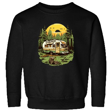 Discover Camping, sunset, nature, freedom, gift Sweatshirts