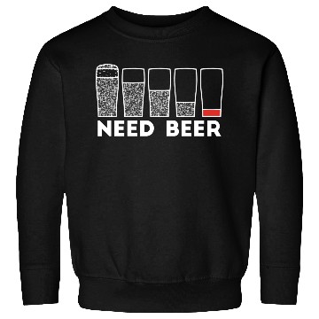 Discover Need Beer Low Battery Alcohol Joke Sweatshirts