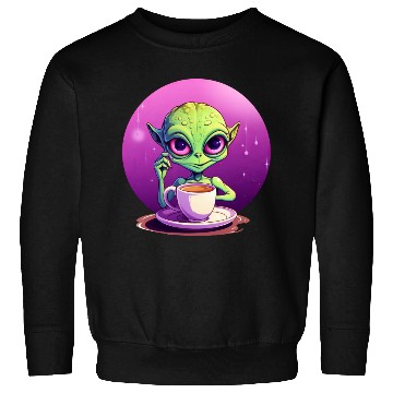 Discover midnight Coffee: The Green Alien Drinker Sweatshirts