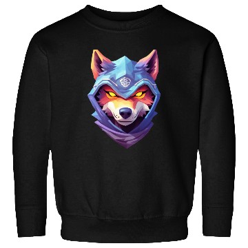 Discover Hooded Alpha Wolf Ninja: Leader of the Night Sweatshirts