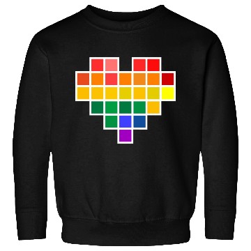 Discover Rainbow Pixel heart Sweatshirts