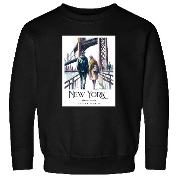 Discover Watercolor painting loving couple in New York City Sweatshirts
